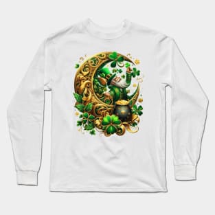 Green And Gold Shamrock Long Sleeve T-Shirt